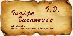 Isaija Ducanović vizit kartica